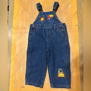 Boys 3T Denim Overalls Construction Truck Embroidery Retro Y2K